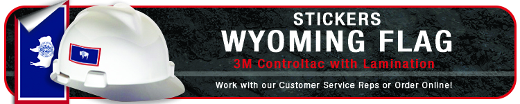 Wyoming State Flag Sticker | CustomHardHats.com